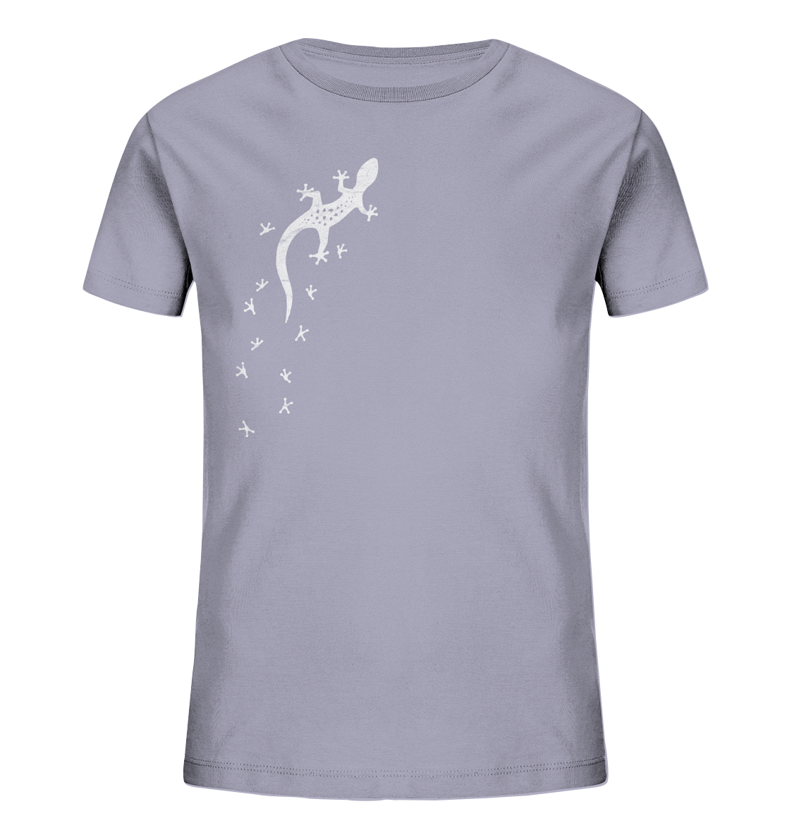 Gecko Eidechse Silhouette hell - Kids Organic Shirt
