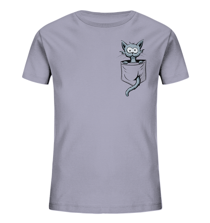 Verrückte Katze in Deiner Brust-Tasche - Kids Organic Shirt