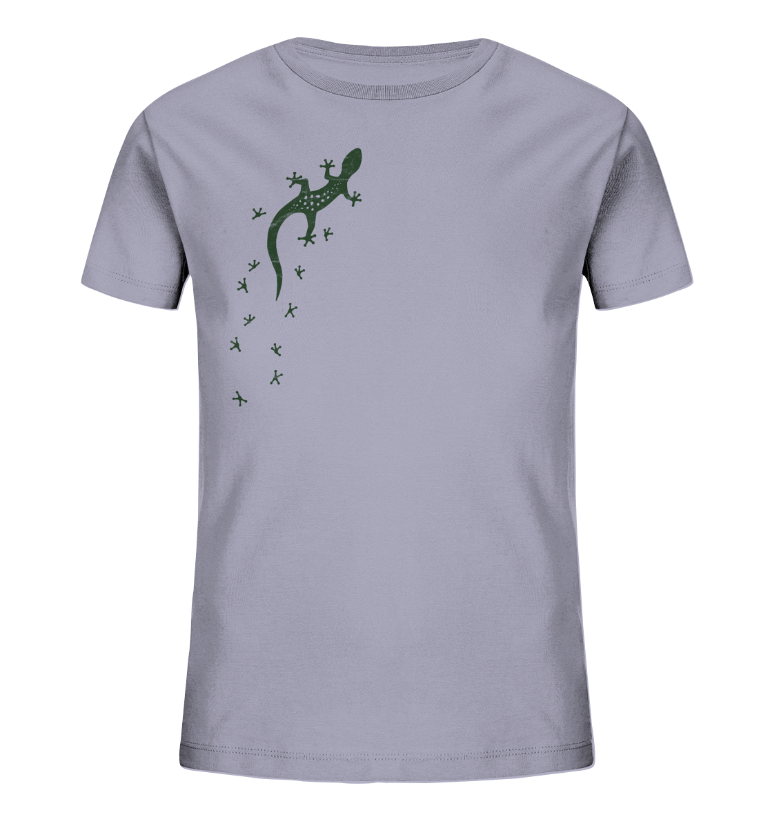 Gecko Eidechse Silhouette dunkel - Kids Organic Shirt
