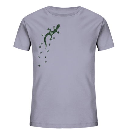 Gecko Eidechse Silhouette dunkel - Kids Organic Shirt
