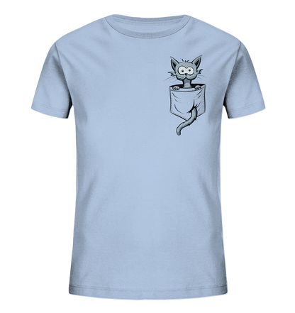 Verrückte Katze in Deiner Brust-Tasche - Kids Organic Shirt