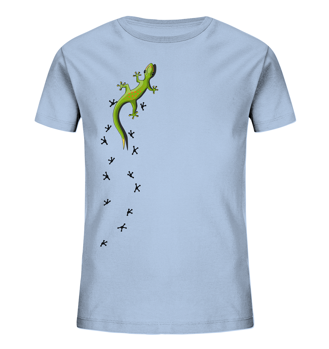 Kletternder Gecko mit Spuren - Kids Organic Shirt