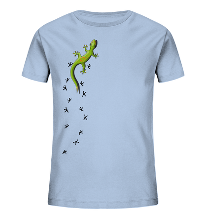 Kletternder Gecko mit Spuren - Kids Organic Shirt