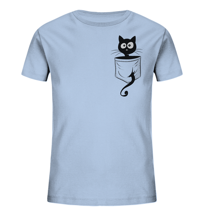 Schwarze Katze in der Tasche - Kids Organic Shirt
