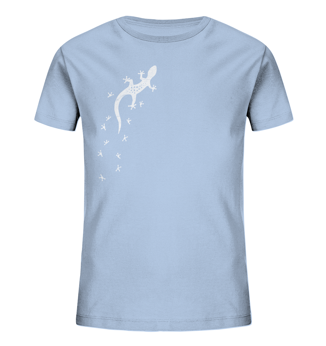 Gecko Eidechse Silhouette hell - Kids Organic Shirt