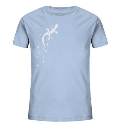 Gecko Eidechse Silhouette hell - Kids Organic Shirt