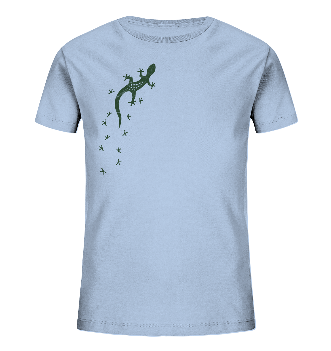 Gecko Eidechse Silhouette dunkel - Kids Organic Shirt