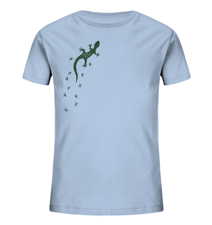Gecko Eidechse Silhouette dunkel - Kids Organic Shirt