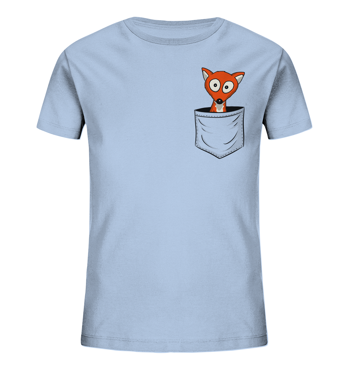 Fuchs in der Brusttasche | Taschen-Fuchs - Kids Organic Shirt