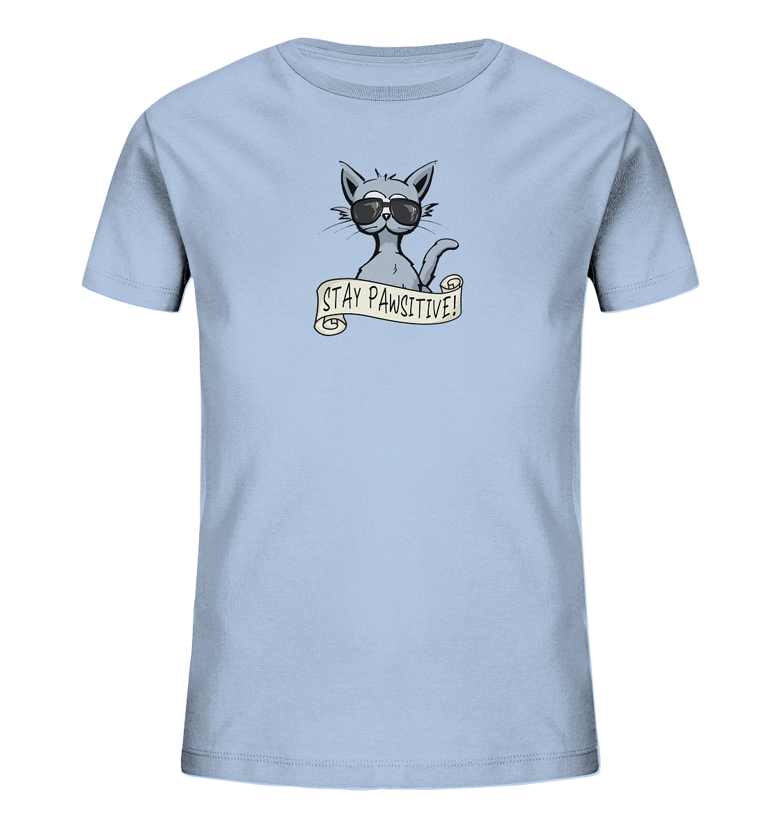 Stay Pawsitive Bleib lässig Hipster Katze - Kids Organic Shirt