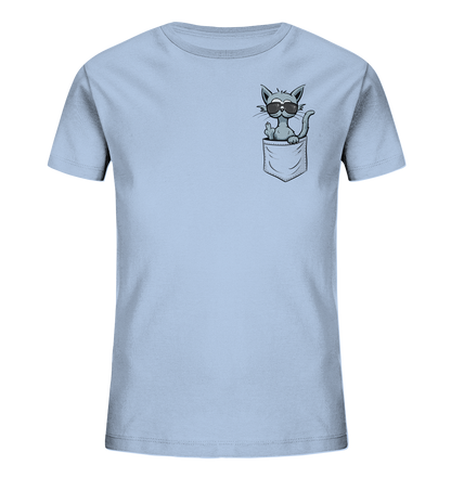 "Fuck Off" Mittelfinger Katze in der Tasche - Kids Organic Shirt