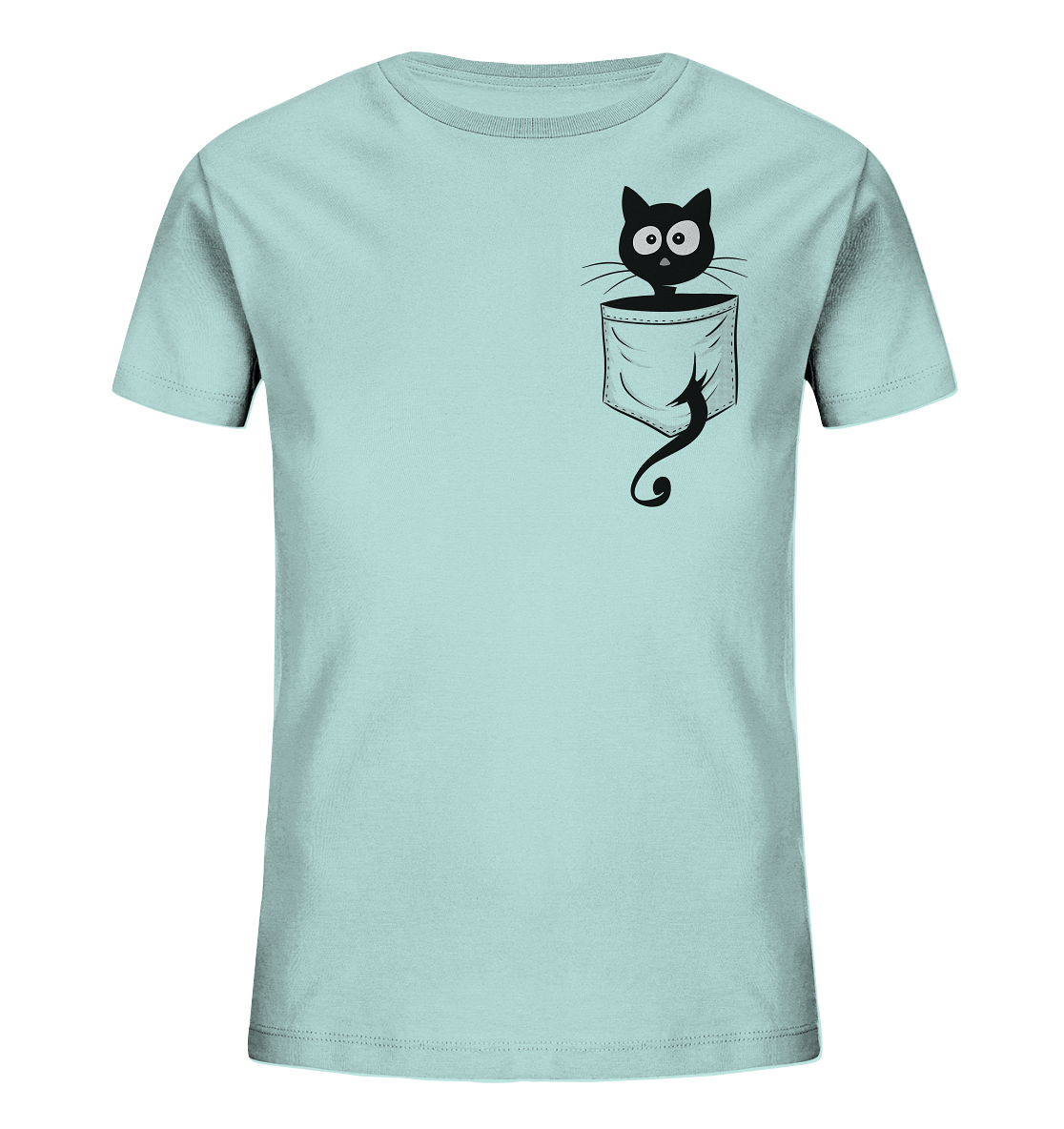Schwarze Katze in der Tasche - Kids Organic Shirt