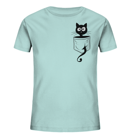 Schwarze Katze in der Tasche - Kids Organic Shirt