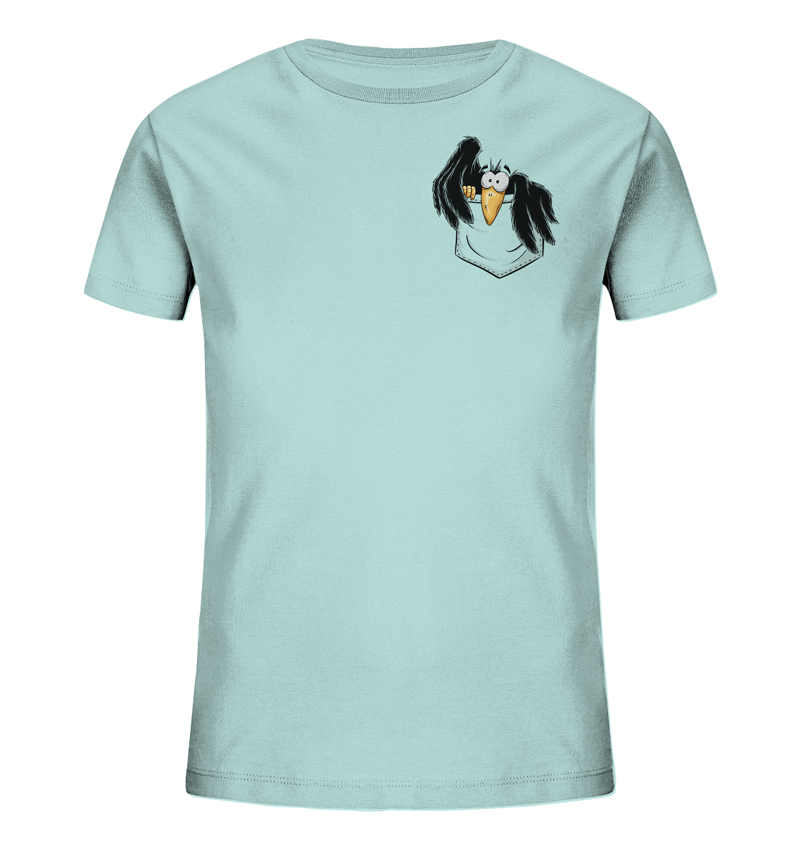 Kleiner Rabe | schwarze Krähe In Tasche - Kids Organic Shirt
