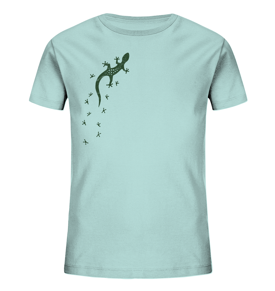 Gecko Eidechse Silhouette dunkel - Kids Organic Shirt