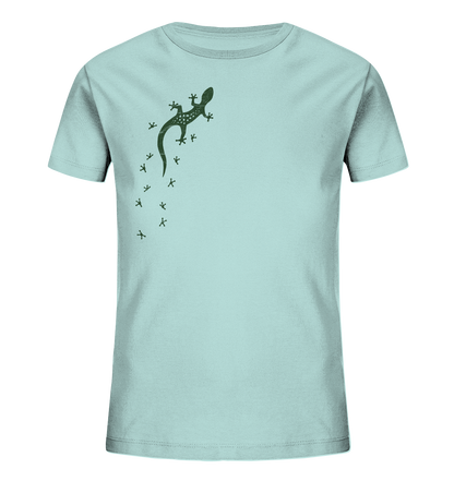 Gecko Eidechse Silhouette dunkel - Kids Organic Shirt