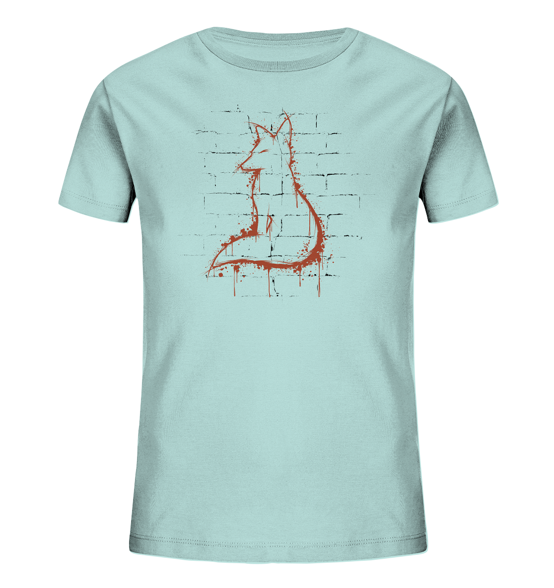 Street Art Fuchs Silhouette - Kids Organic Shirt