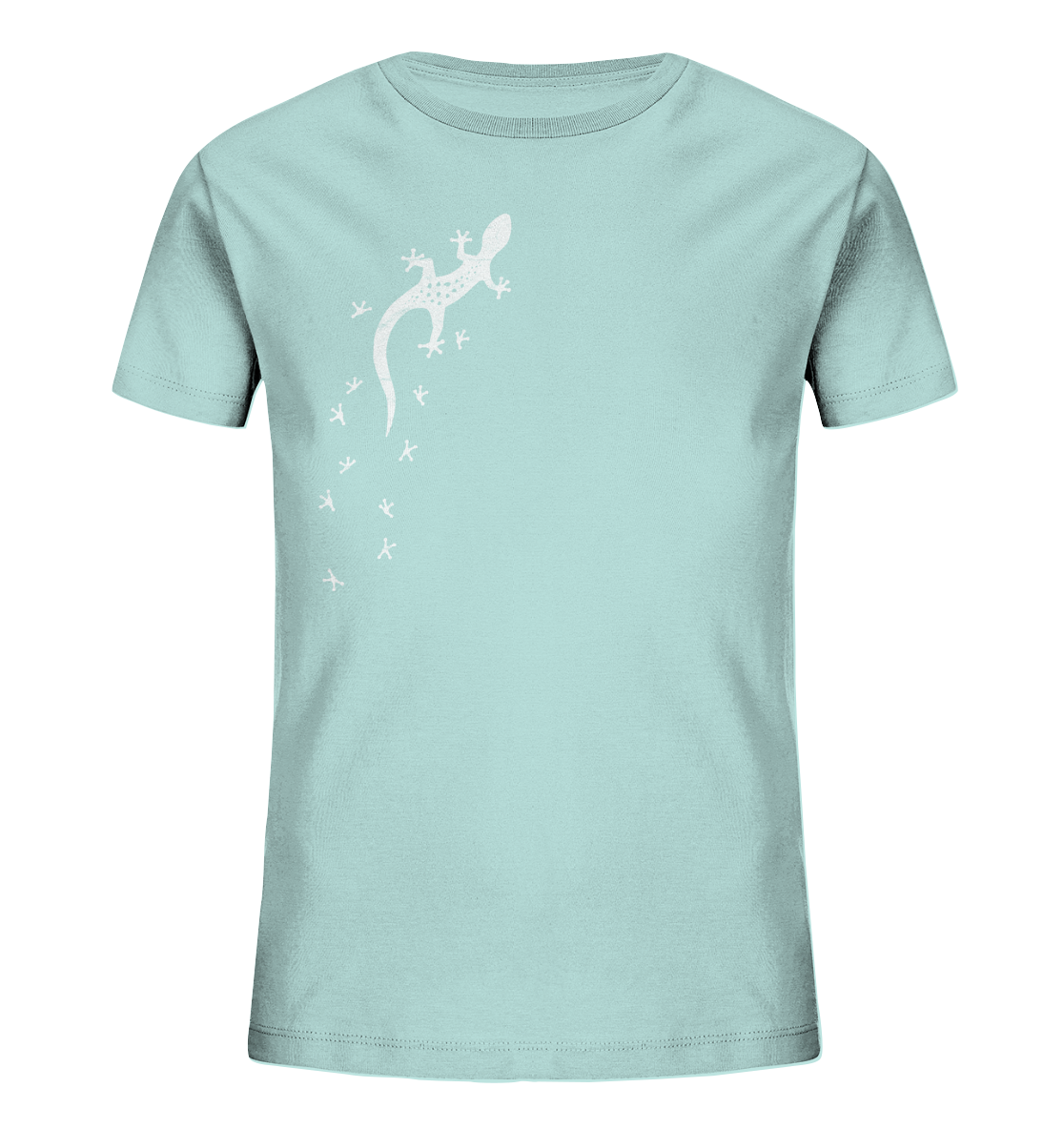 Gecko Eidechse Silhouette hell - Kids Organic Shirt