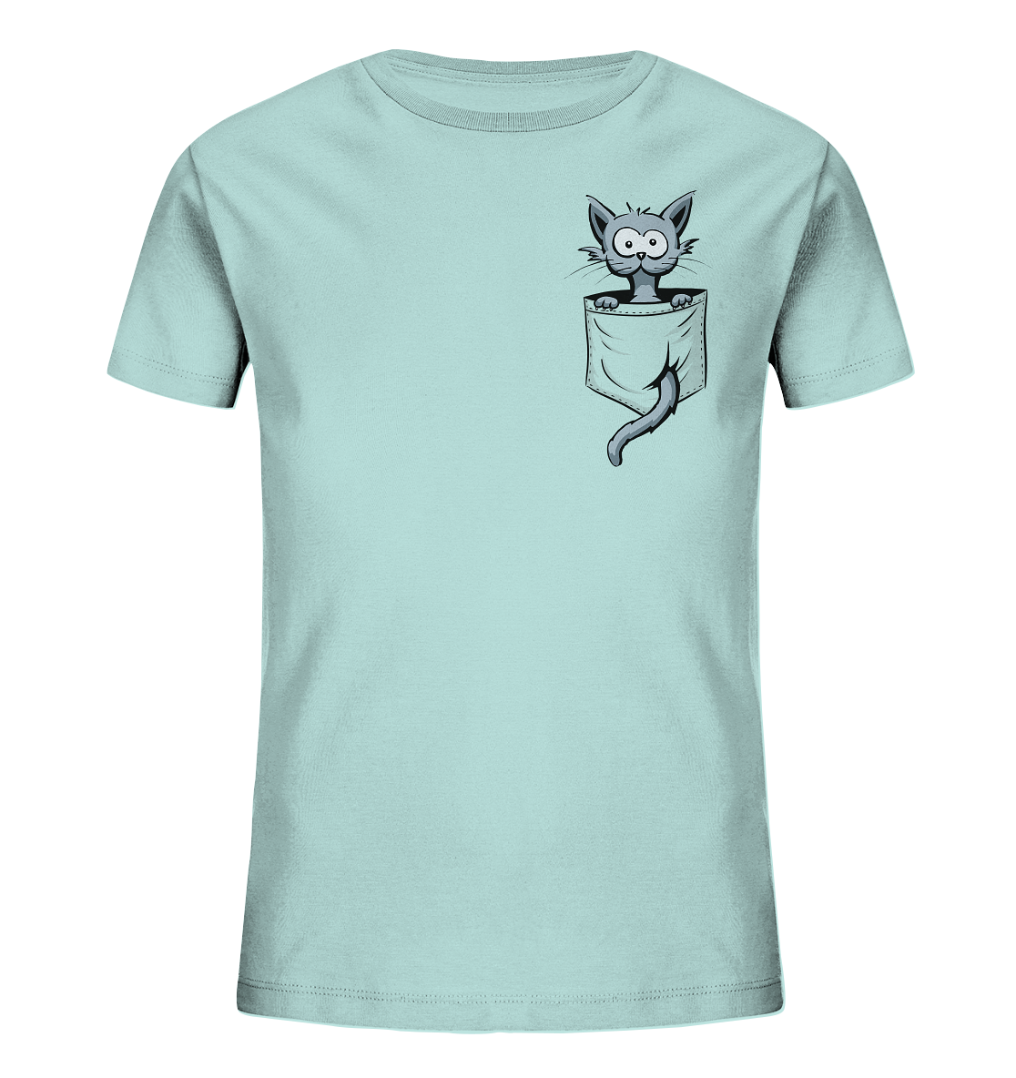 Verrückte Katze in Deiner Brust-Tasche - Kids Organic Shirt