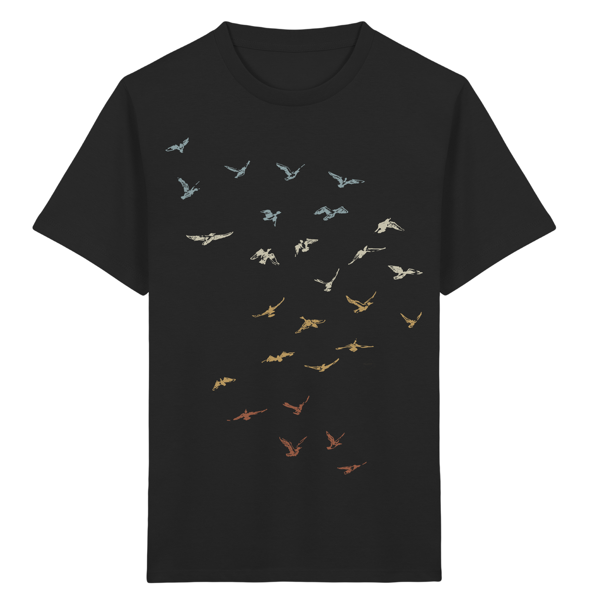 Retro Vogel Schwarm - Kids Organic Shirt