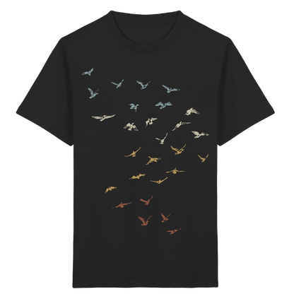 Retro Vogel Schwarm - Kids Organic Shirt