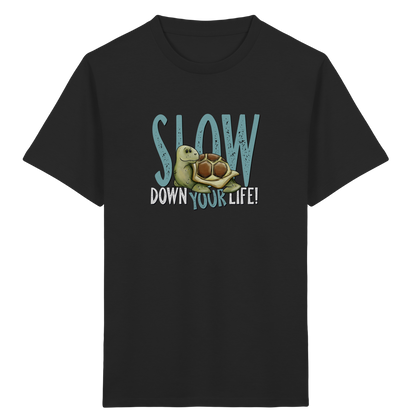 Slow Down Your Life Schildkröte - Kids Organic Shirt