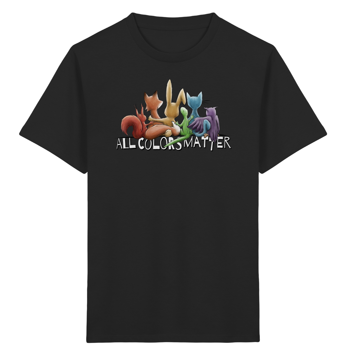 All Colors Matter! Regenbogen Tiere für Vielfalt - Kids Organic Shirt