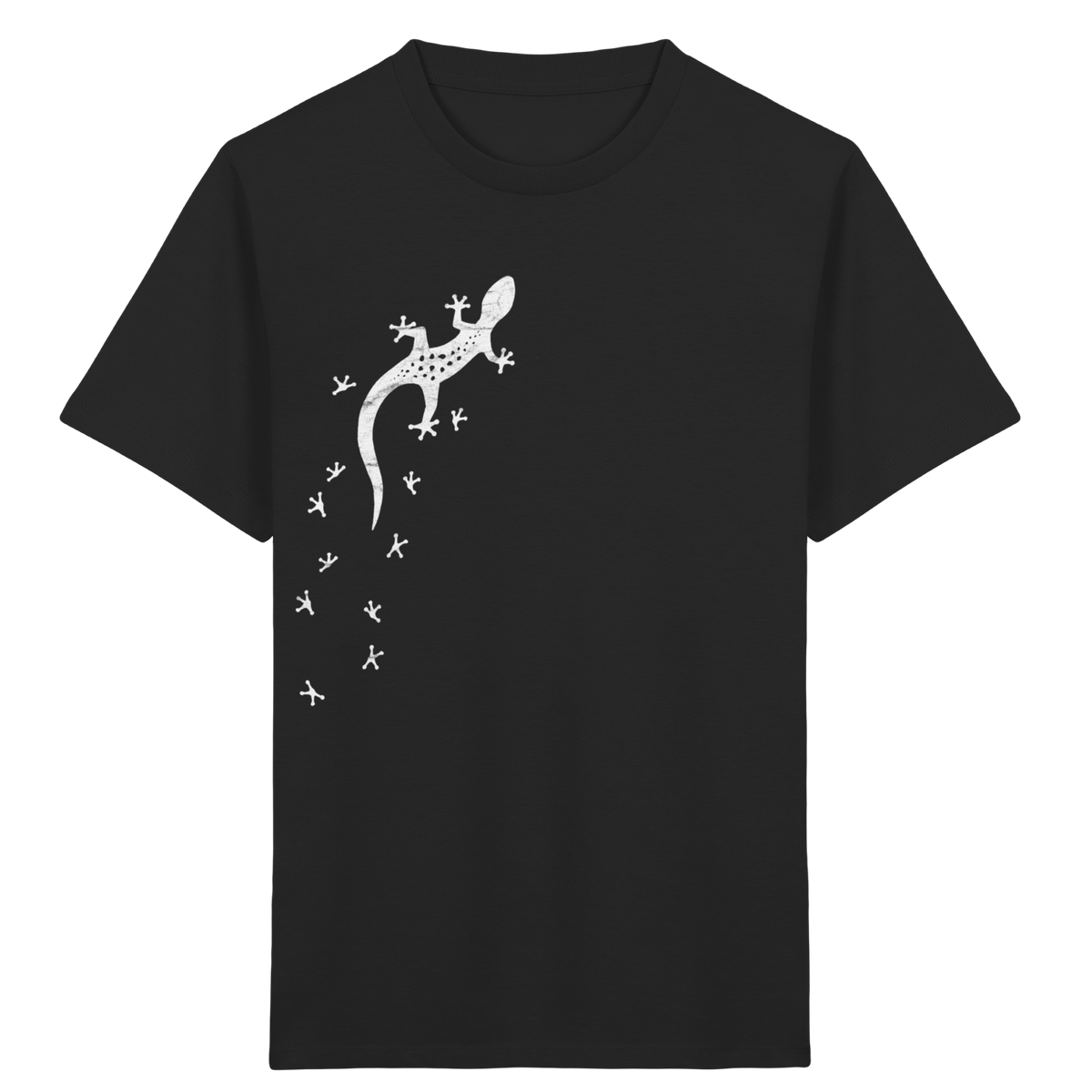 Gecko Eidechse Silhouette hell - Kids Organic Shirt