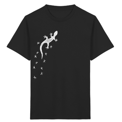 Gecko Eidechse Silhouette hell - Kids Organic Shirt