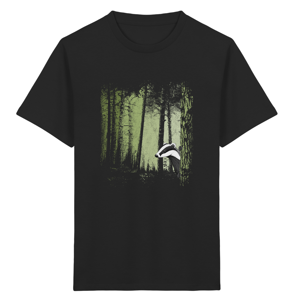 frecher Dachs im Zwielicht Wald - Kids Organic Shirt