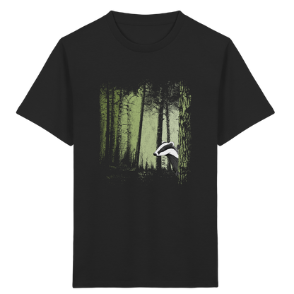 frecher Dachs im Zwielicht Wald - Kids Organic Shirt