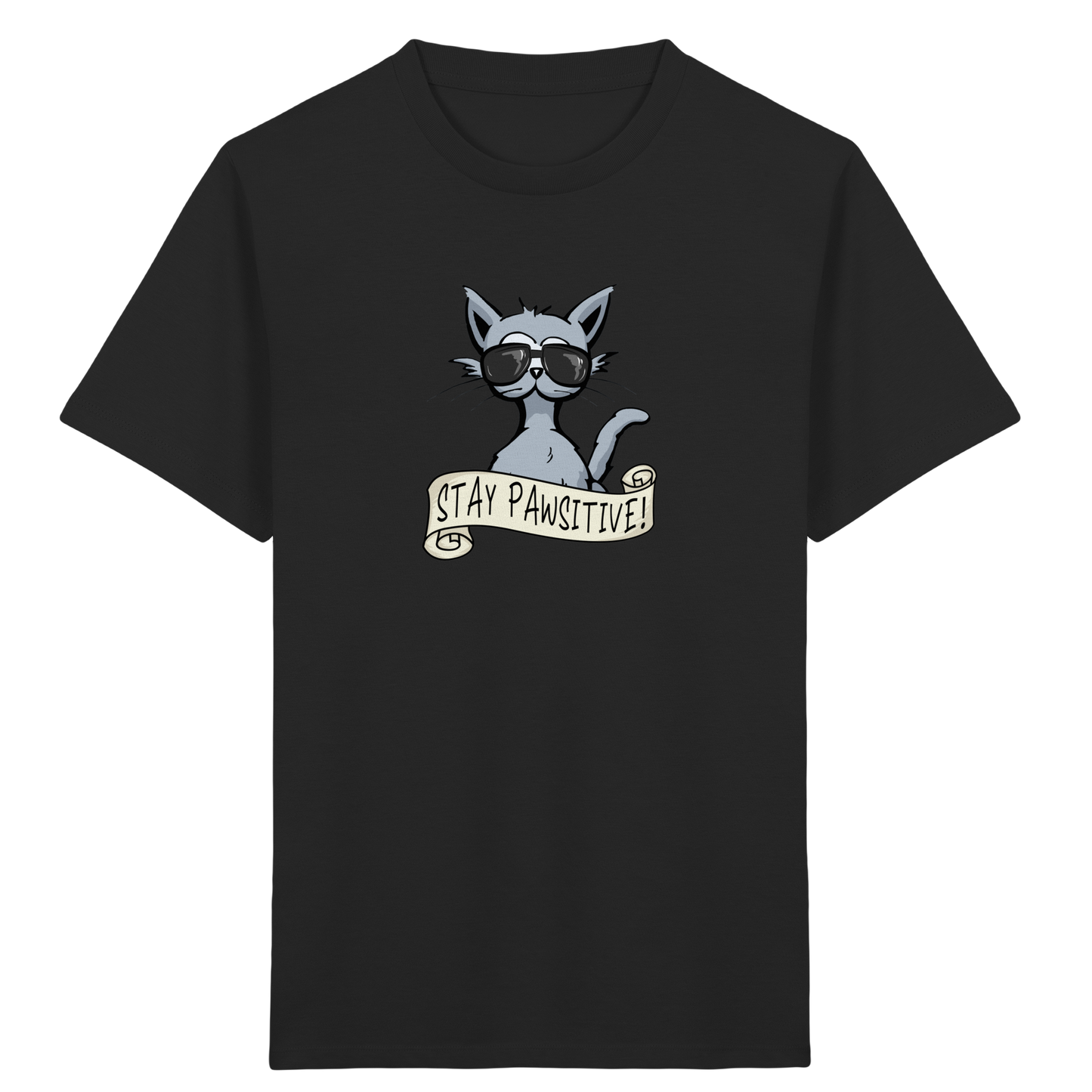 Stay Pawsitive Bleib lässig Hipster Katze - Kids Organic Shirt