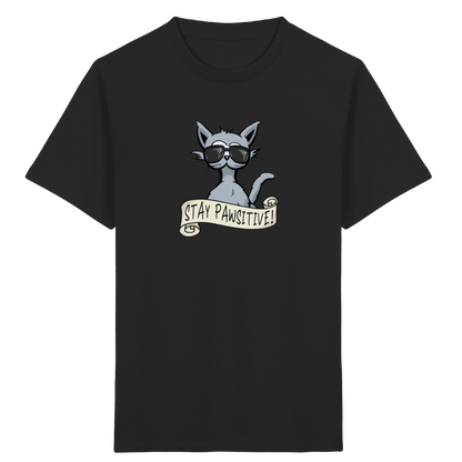 Stay Pawsitive Bleib lässig Hipster Katze - Kids Organic Shirt