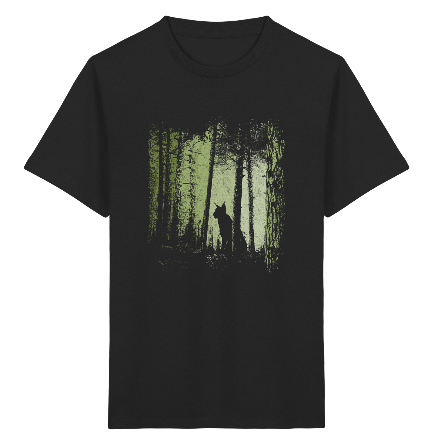 Luchs Wildkatze im Zwielicht Wald - Kids Organic Shirt