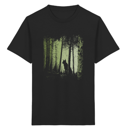 Luchs Wildkatze im Zwielicht Wald - Kids Organic Shirt
