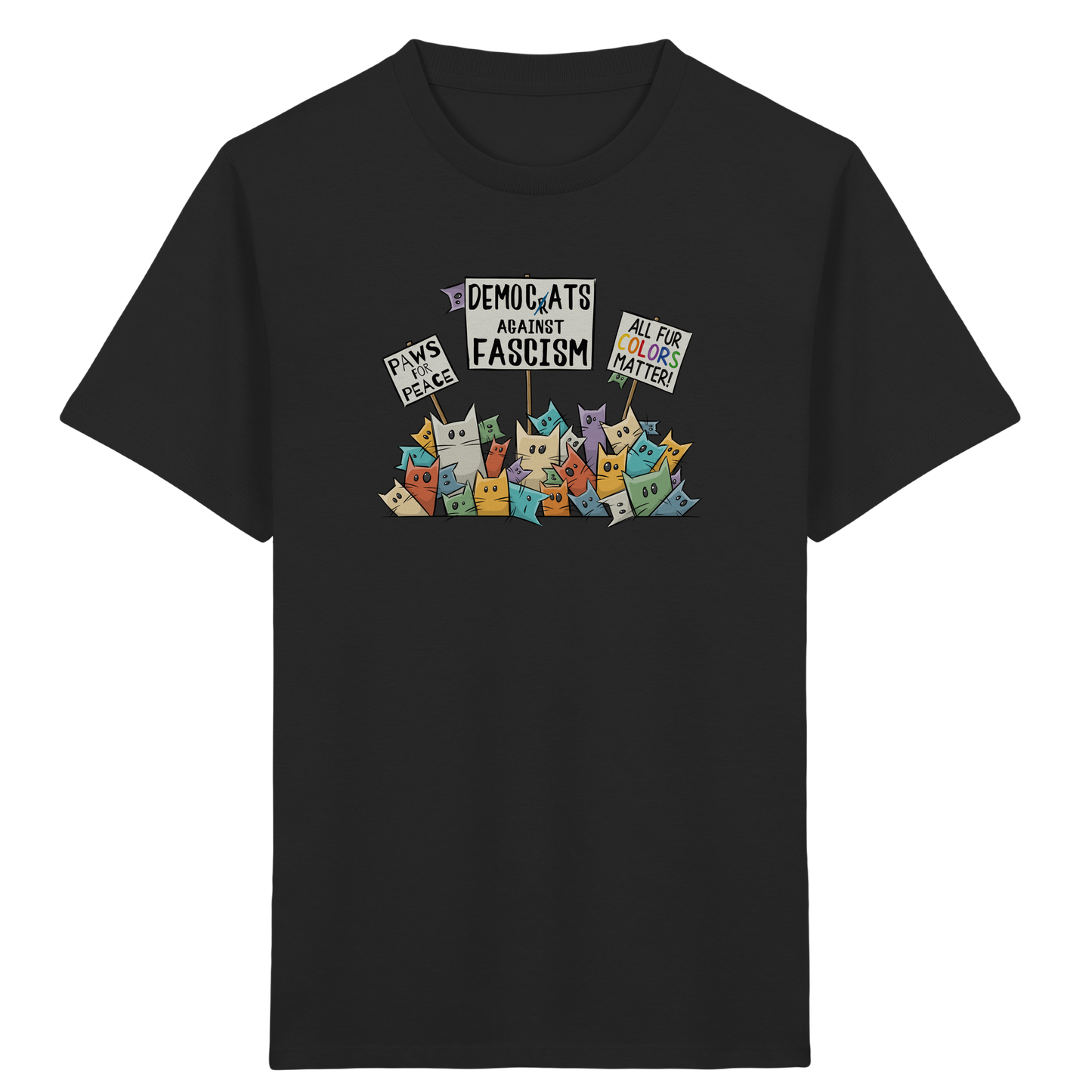 Demo-Katzen gegen Faschismus und für Vielfalt - Kids Organic Shirt