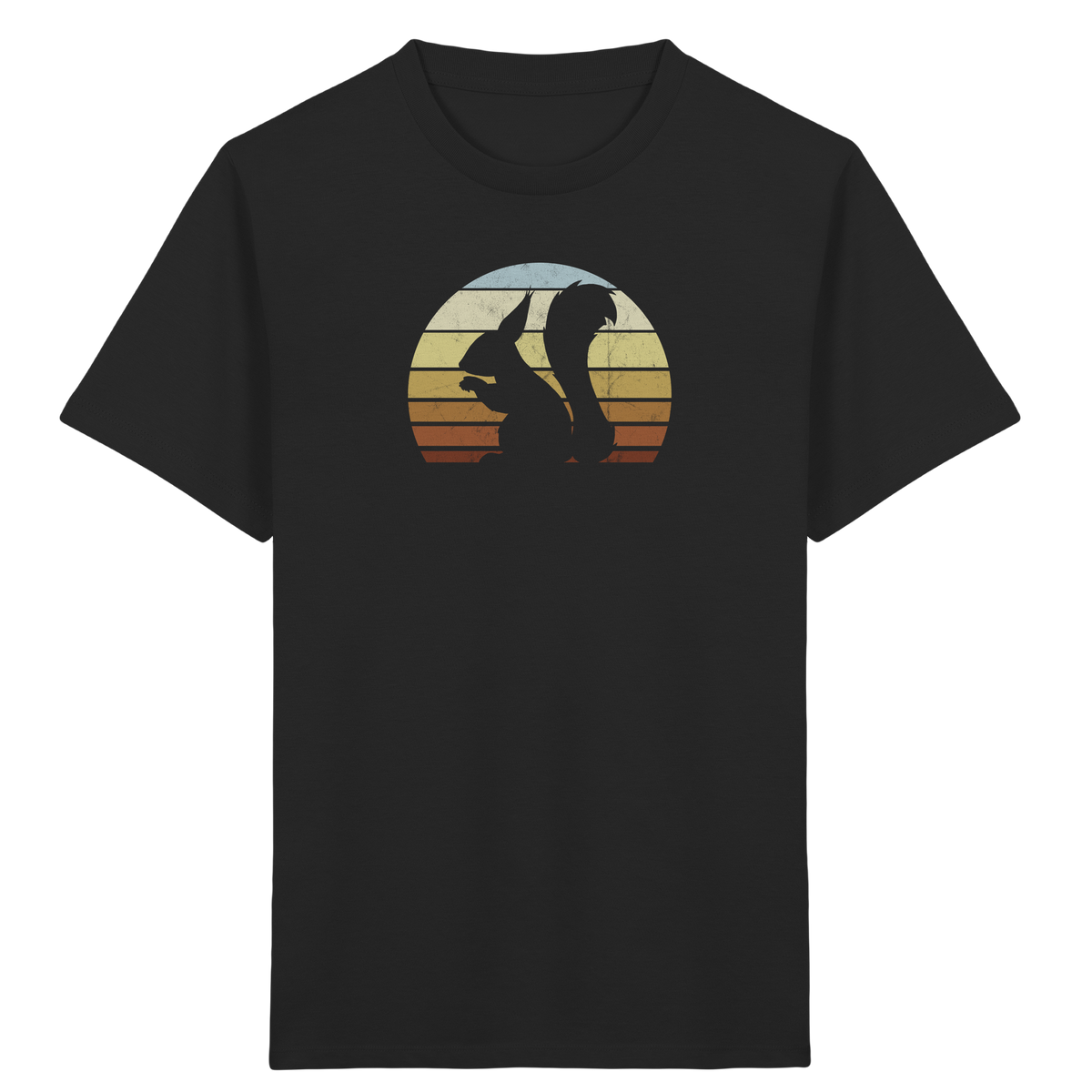 Retro Eichhörnchen Silhouette - Kids Organic Shirt