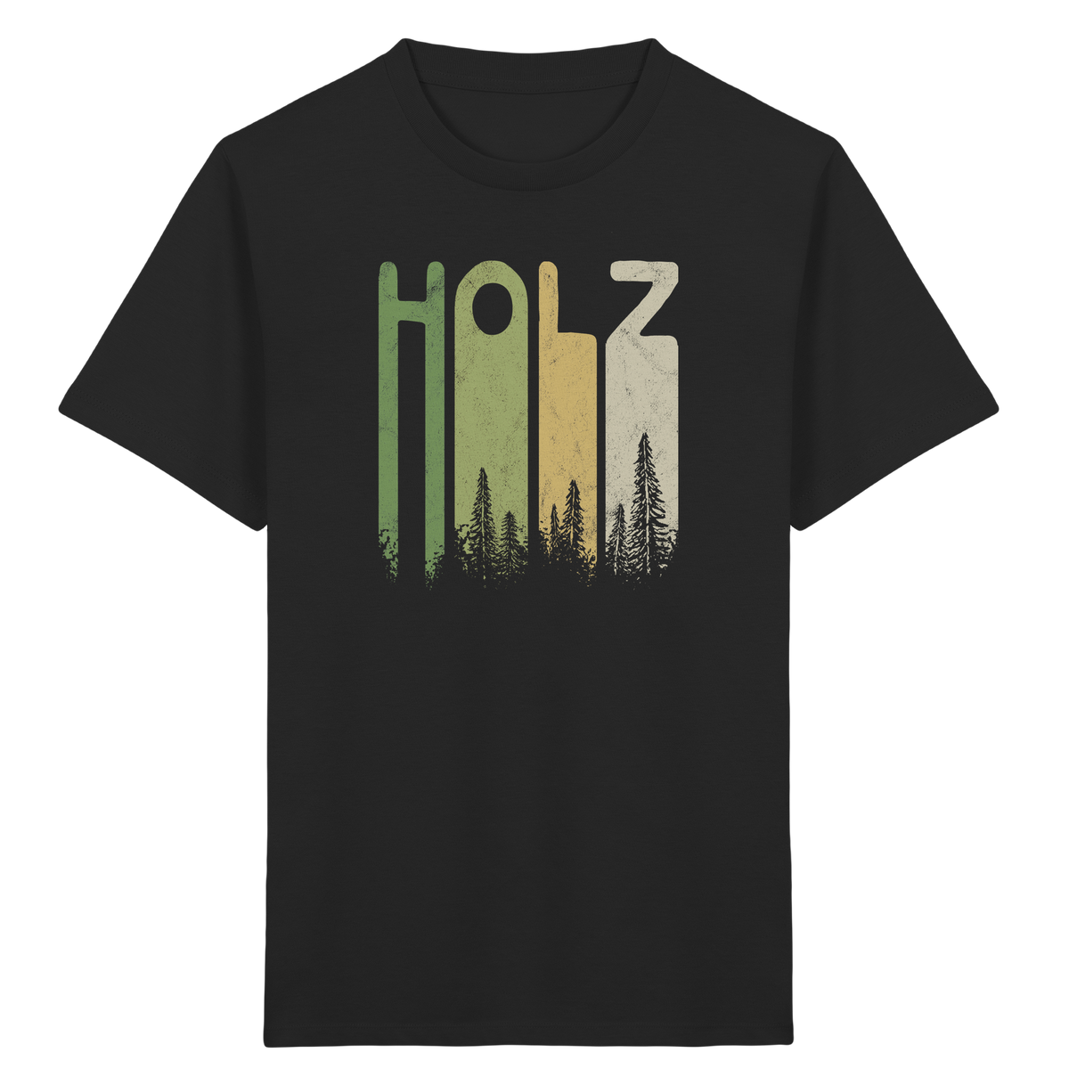 Holz Retro Wald Schriftzug - Kids Organic Shirt