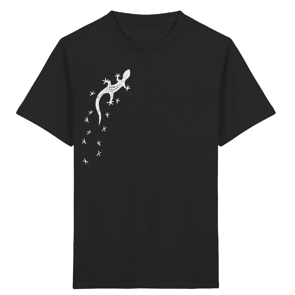 Gecko Eidechse Silhouette hell - Kids Organic Shirt