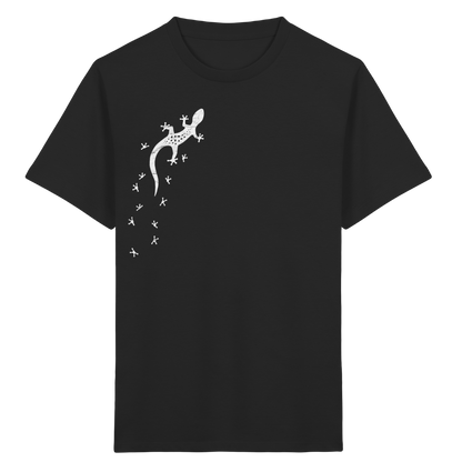 Gecko Eidechse Silhouette hell - Kids Organic Shirt