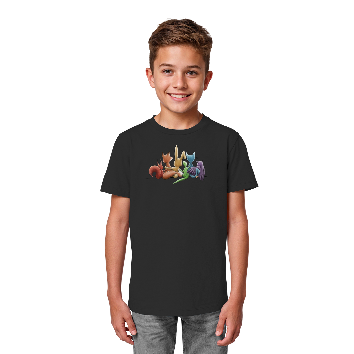 Regenbogen Tiere für Freundschaft, Toleranz und Vielfalt - Kids Organic Shirt