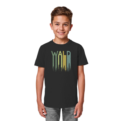 Wald Retro Forst Schriftzug - Kids Organic Shirt