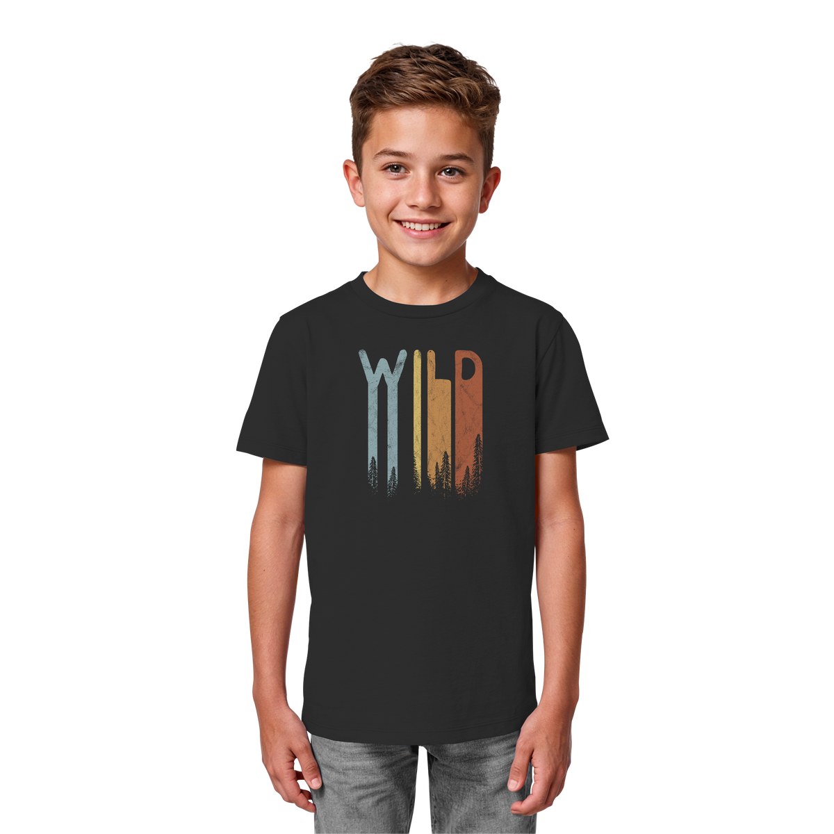 Wild Retro Schriftzug - Kids Organic Shirt