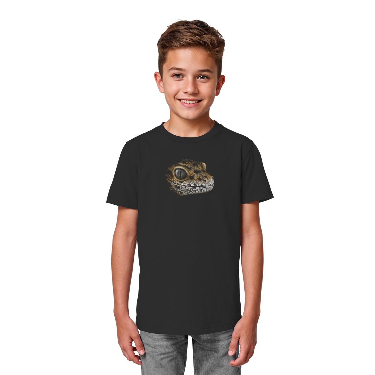 Leopard Gecko Skizze Kritzelkunst - Kids Organic Shirt