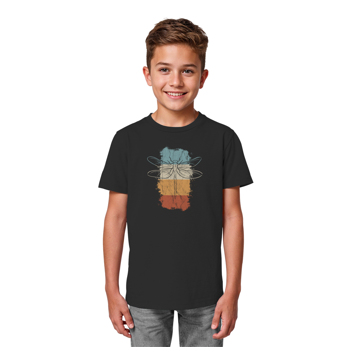 Retro Kunst Libelle | Vintage Dragonfly - Kids Organic Shirt