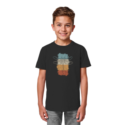 Retro Kunst Libelle | Vintage Dragonfly - Kids Organic Shirt