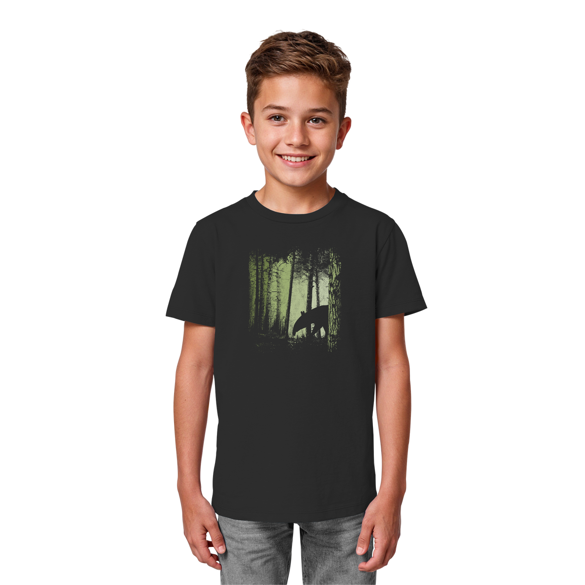 Lässiger Tapir im Zwielicht Wald - Kids Organic Shirt