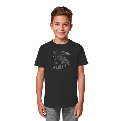 fröhlicher schwarzer Rabe - Kids Organic Shirt