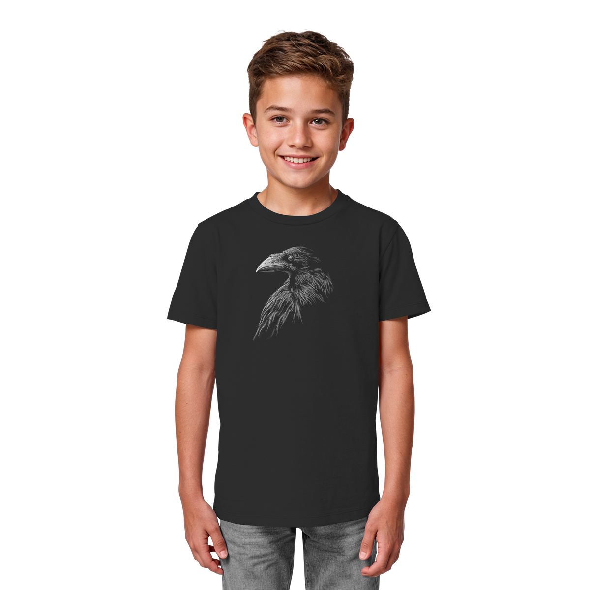 Kritzelkunst Rabe Krähe - Kids Organic Shirt