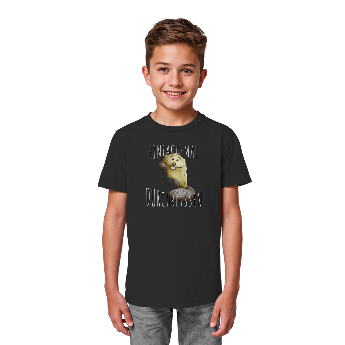 Einfach mal Durchbeissen Biber - Kids Organic Shirt